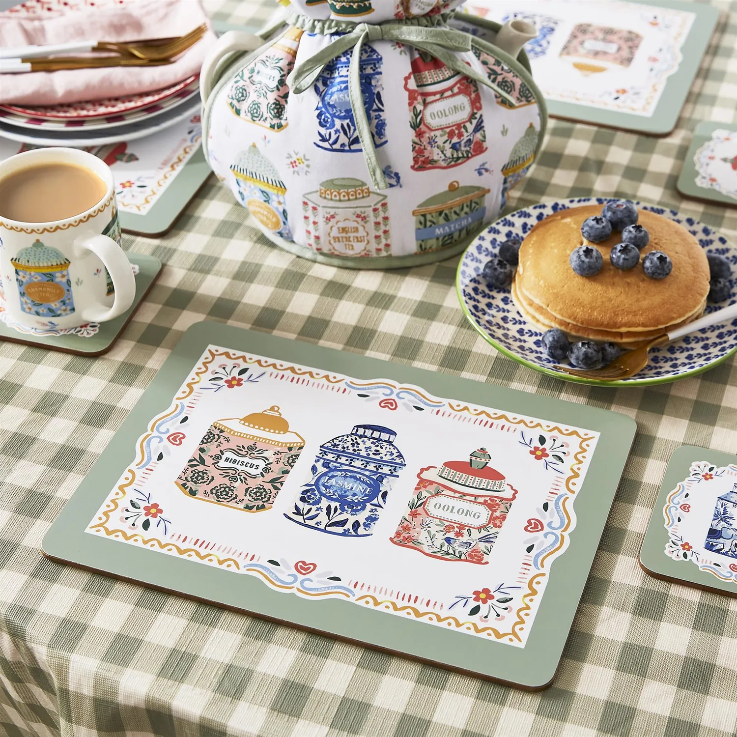 Ulster Weavers Tea Tins dækkeservietter 4-pak flerfarvet MDF