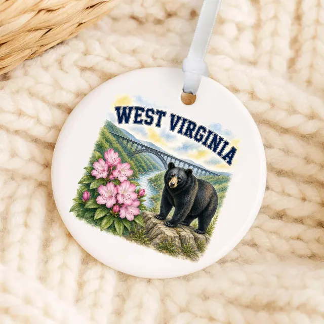 Avery Lane Gifts West Virginia julepynt porcelæn 8 cm