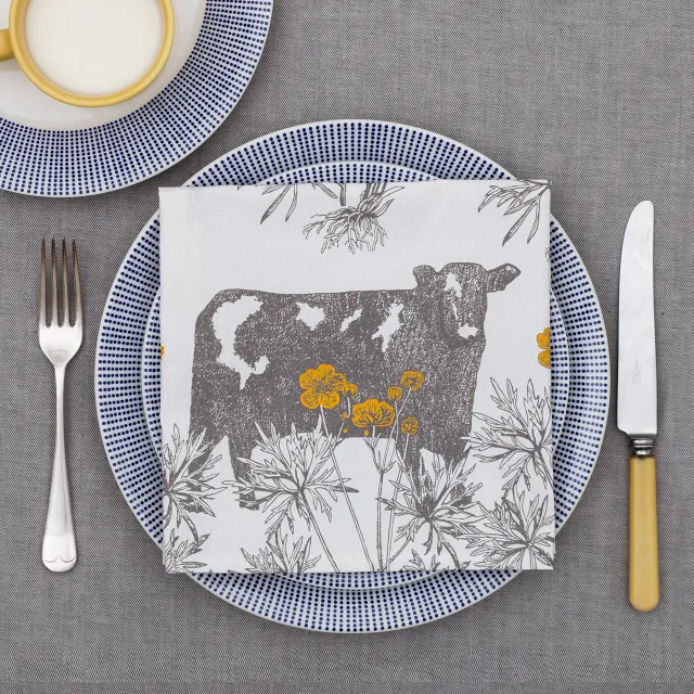 Thornback & Peel Cow & Buttercup serviet 45x45 bomuld