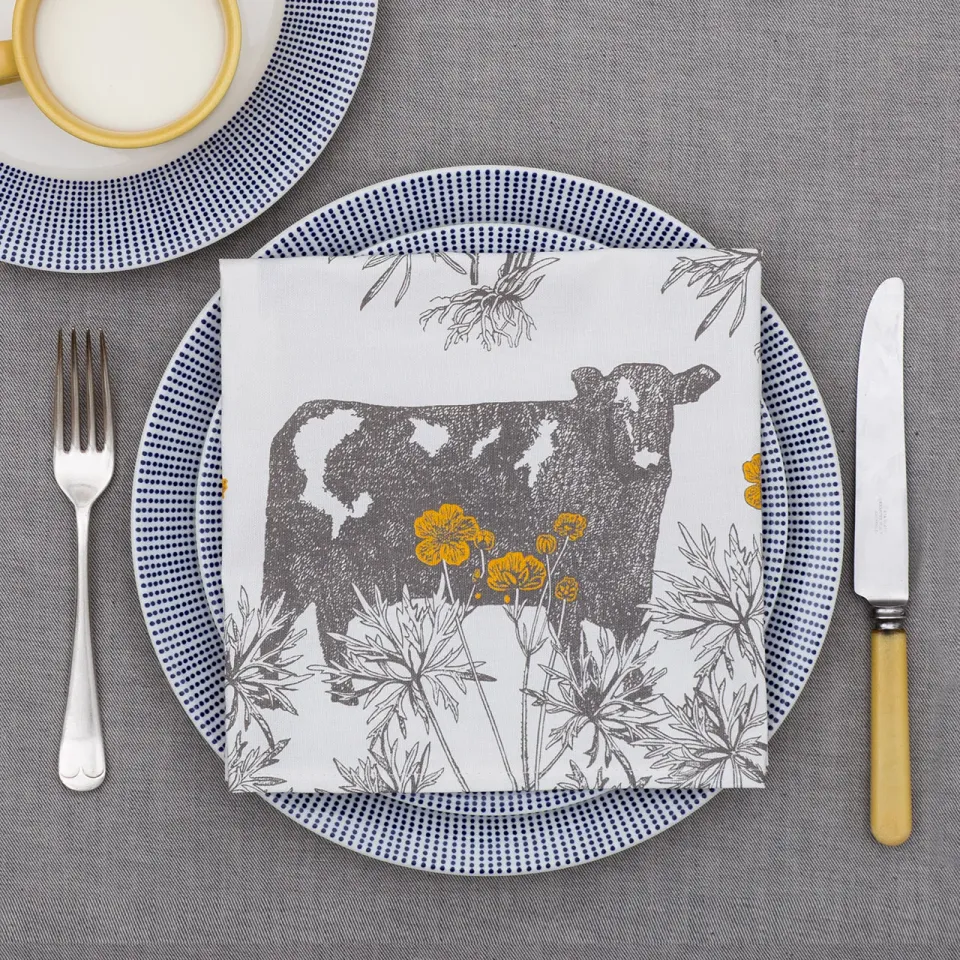 Thornback & Peel Cow & Buttercup serviet 45x45 bomuld