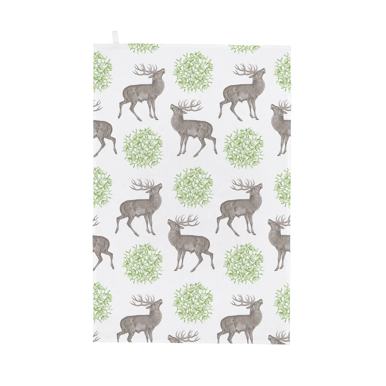 Thornback & Peel Stag & Mistletoe Tea Towel viskestykke 47x77