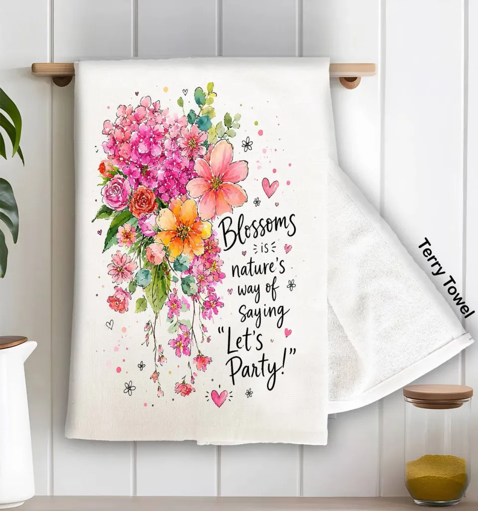 Avery Lane Gifts Blossom Lets Party viskestykke terry
