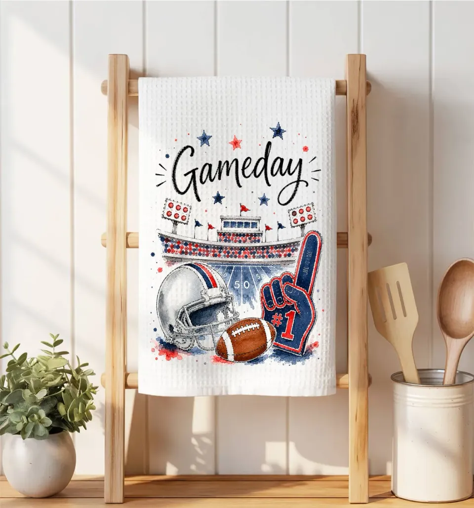 Avery Lane Gifts Gameday mikrofiberklud blå rød