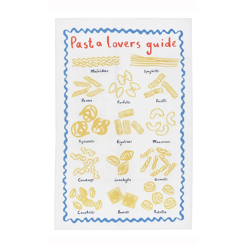 Ulster Weavers Pasta Lovers viskestykke gul bomuld guide