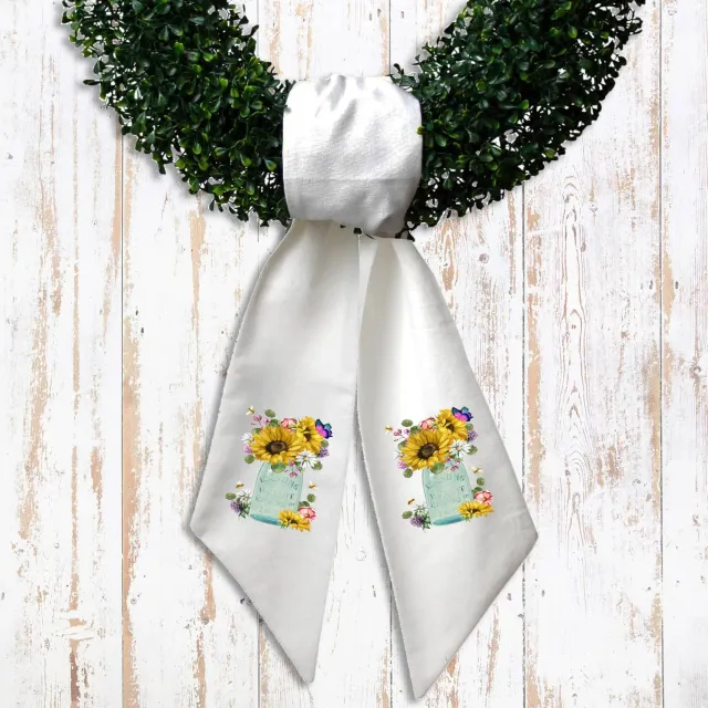 Avery Lane Gifts Country Mason Jar Sunflowers kransbånd bomuld