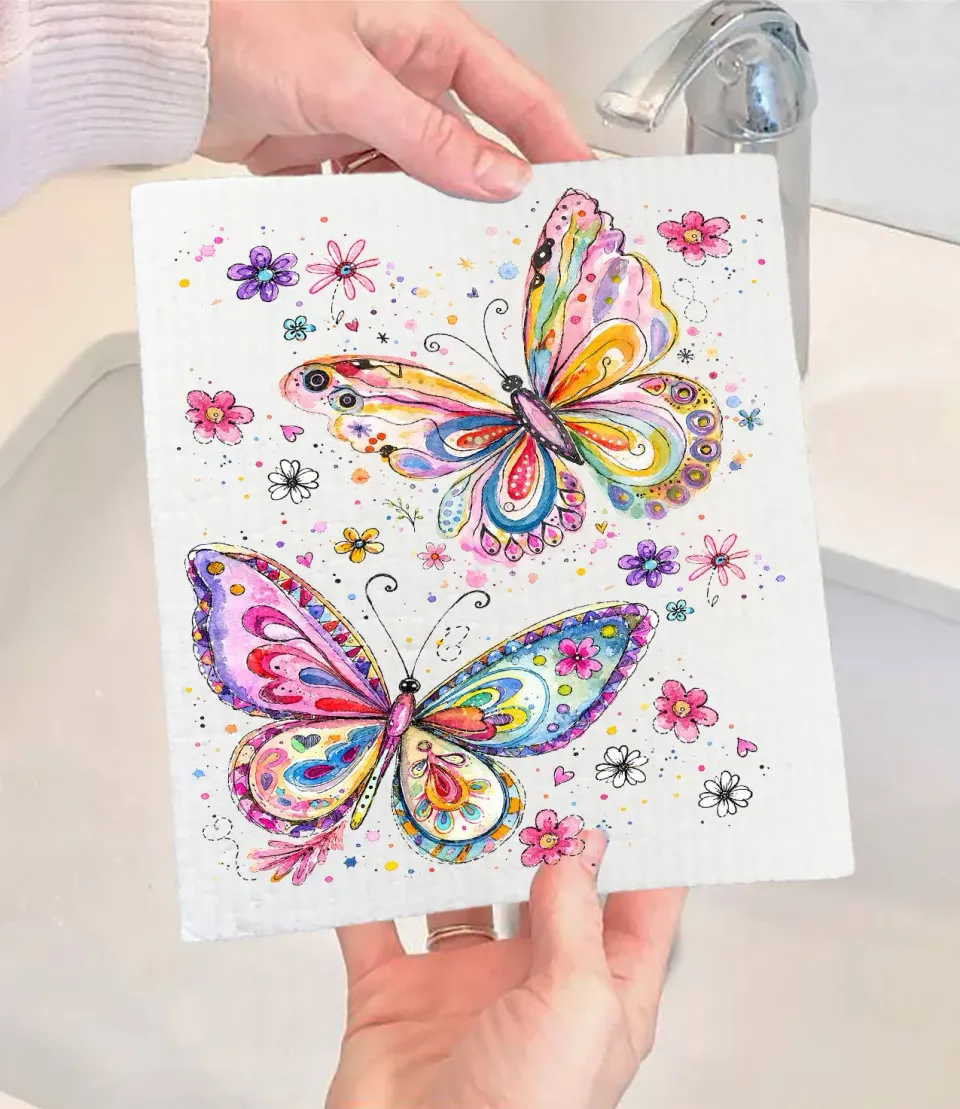 Avery Lane Gifts Whimsical Butterflies svensk karklud