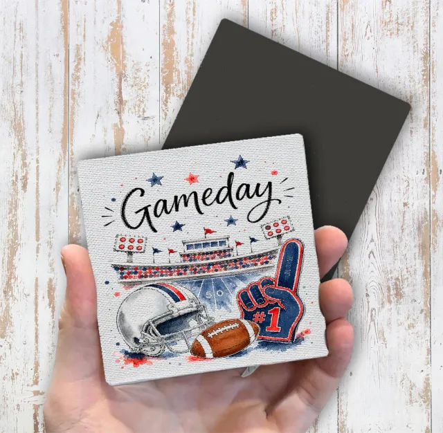 Avery Lane Gameday Football køleskabsmagnet navy rød