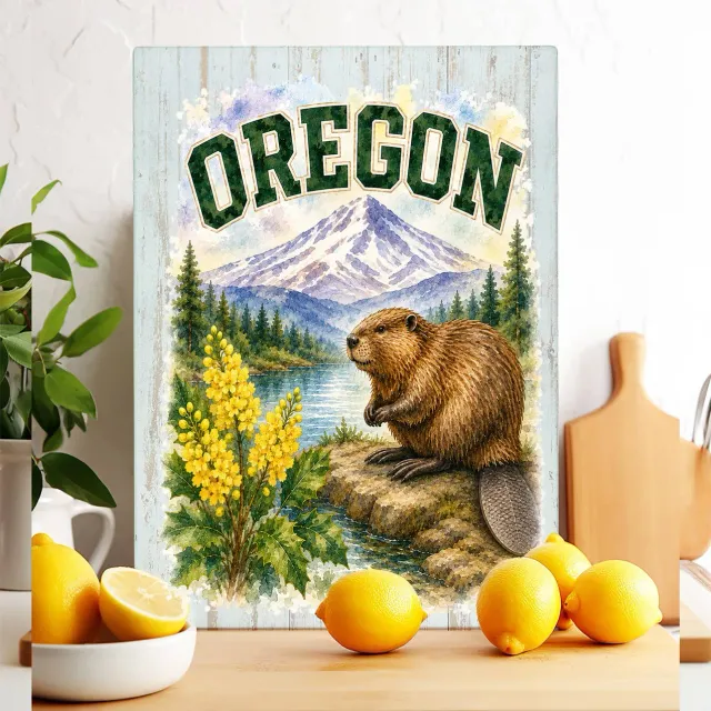 Avery Lane Gifts Oregon State Bird glasskærebræt 28x38 cm hærdet glas