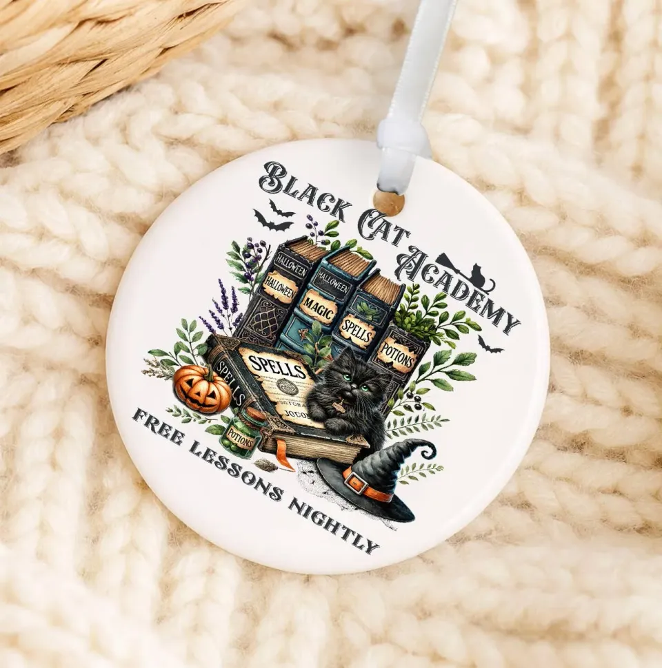 Avery Lane Gifts Black Cat Academy ornament porcelæn