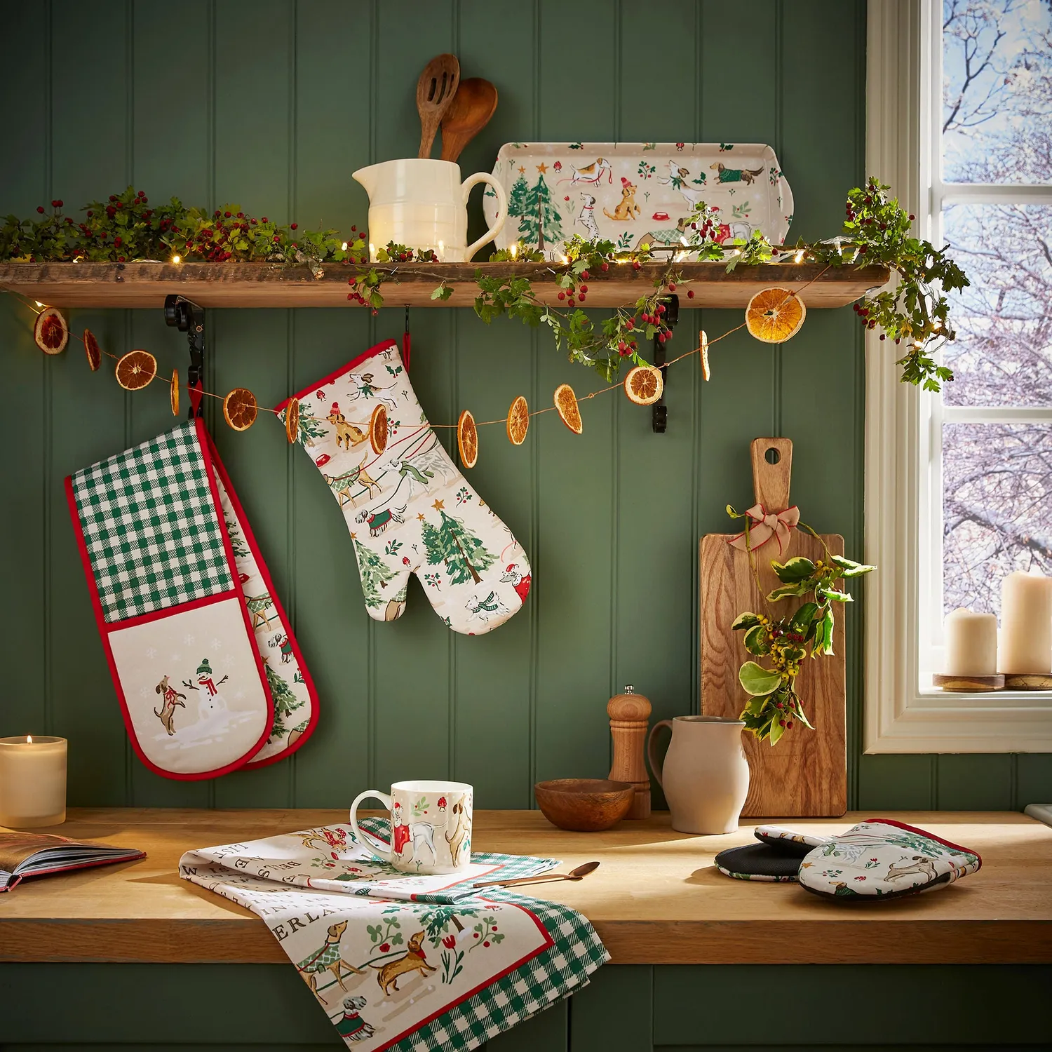 Ulster Weavers Winter Walkies dobbelt ovnhandske beige jul