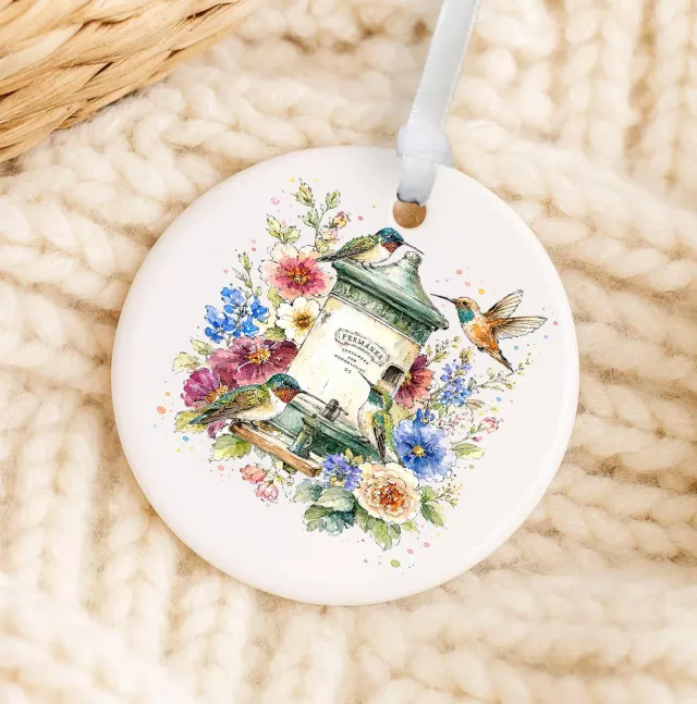 Avery Lane Gifts Spring Hummingbirds ornament 7,5 cm porcelæn