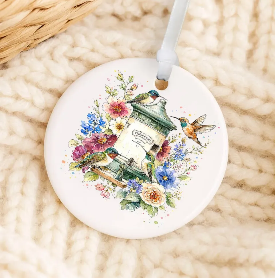 Avery Lane Gifts Spring Hummingbirds ornament 7,5 cm porcelæn