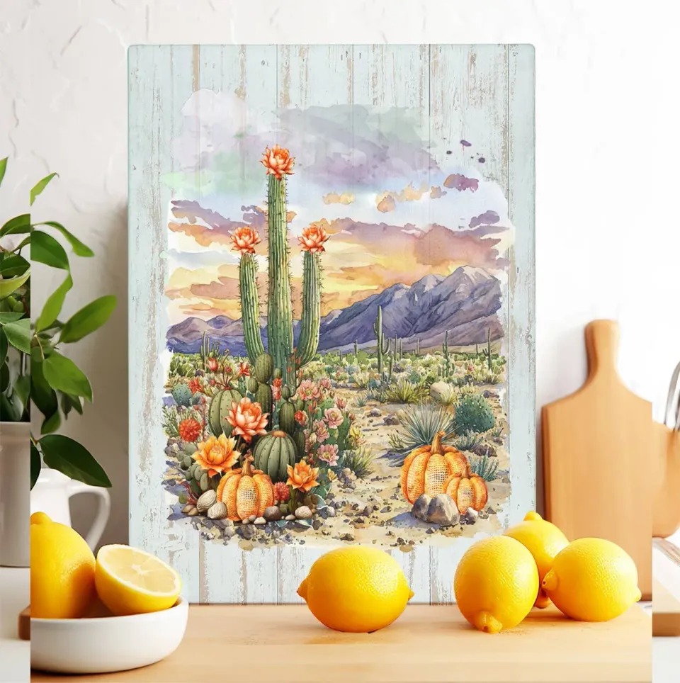Avery Lane Gifts Fall Pumpkin skærebræt glas 20x28 cm