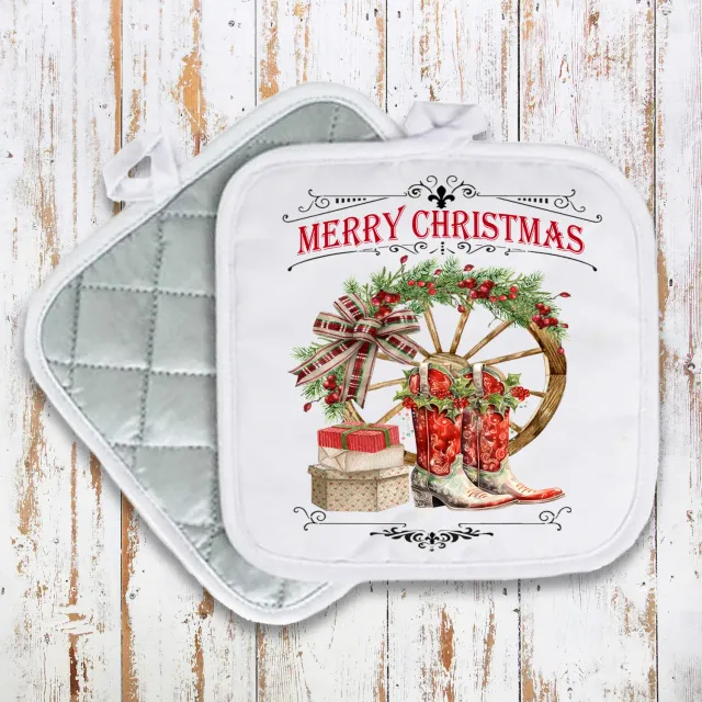Avery Lane Gifts Merry Christmas Red Cowboy Boots grydelap