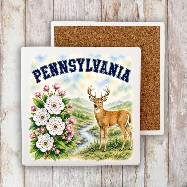 Avery Lane Gifts Pennsylvania State Bird and Animal bordskåner sten