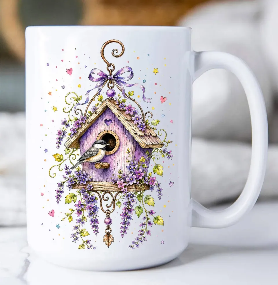 Avery Lane Lavender Birdhouse krus keramik 443 ml lavendel
