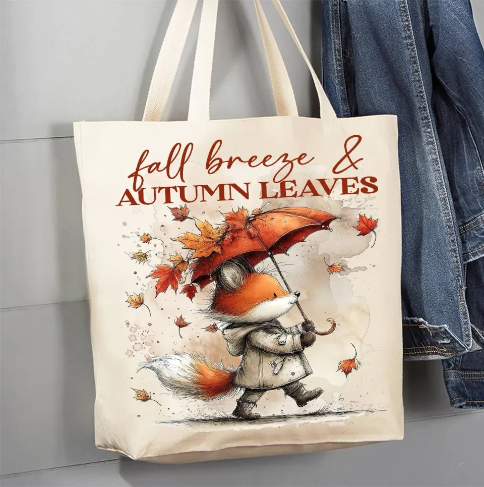Avery Lane Gifts Fall Breeze Autumn Leaves Fox mulepose bomuld