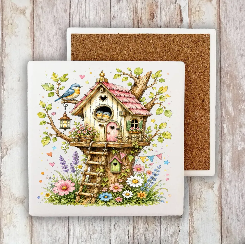Avery Lane Gifts Birdhouse bordskåner sten 10x10 cm forår