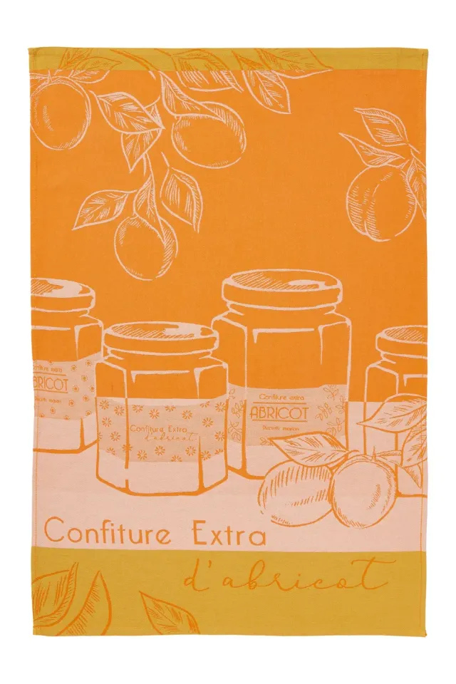 Coucke Orchard Apricots viskestykke orange 50x75 bomuld
