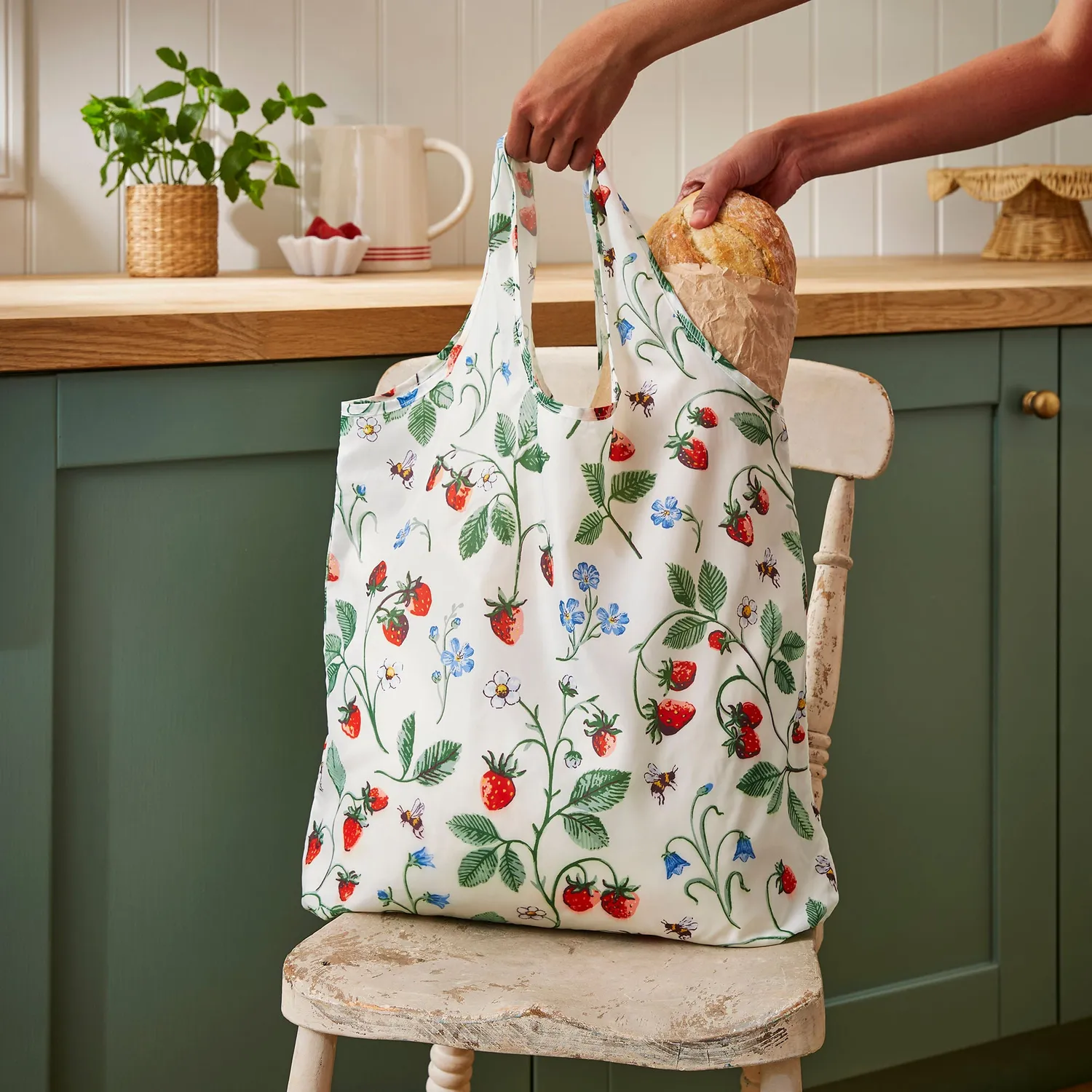 Ulster Weavers Strawberry Patch mulepose grøn foldbar 61x46
