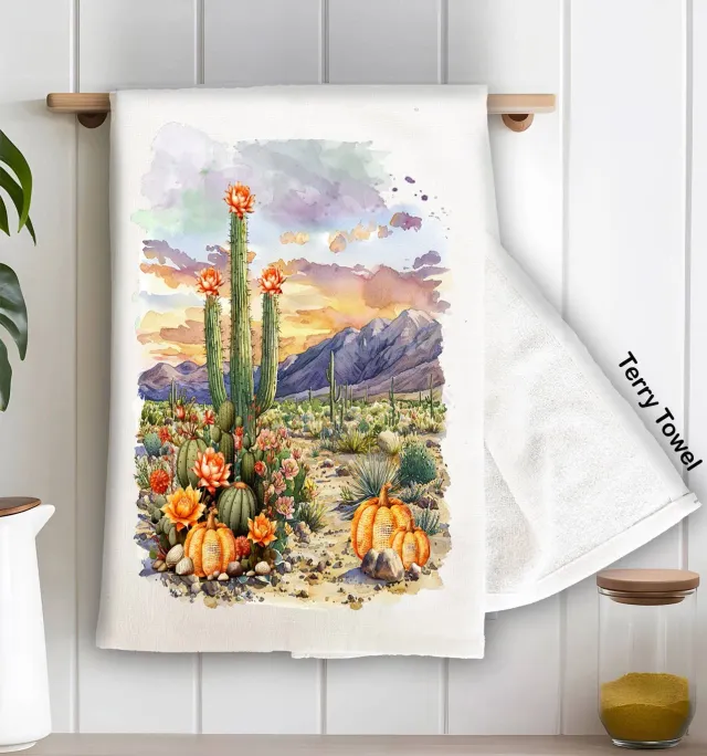 Avery Lane Gifts Fall Pumpkin Saratoga Cactus viskestykke 71x46 cm