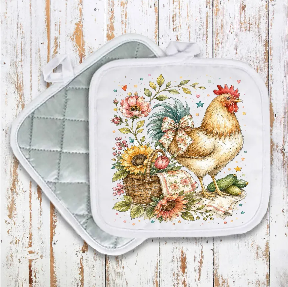 Avery Lane Gifts Whimsical Country Hen grydelap 20x20 cm