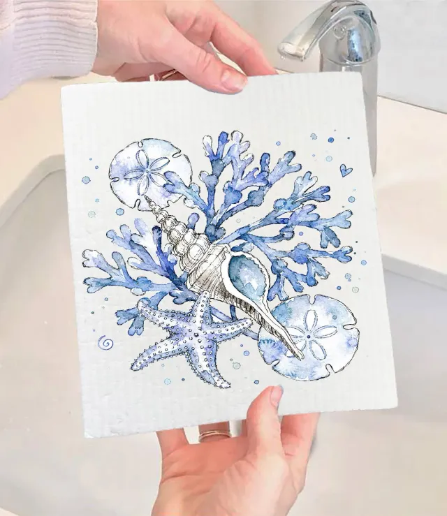 Avery Lane Coastal Blue Sand Dollar karklud 17x20 cm