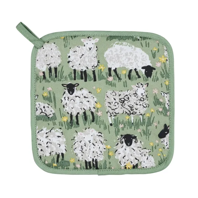 Ulster Weavers Woolly Sheep grydelap grøn bomuld
