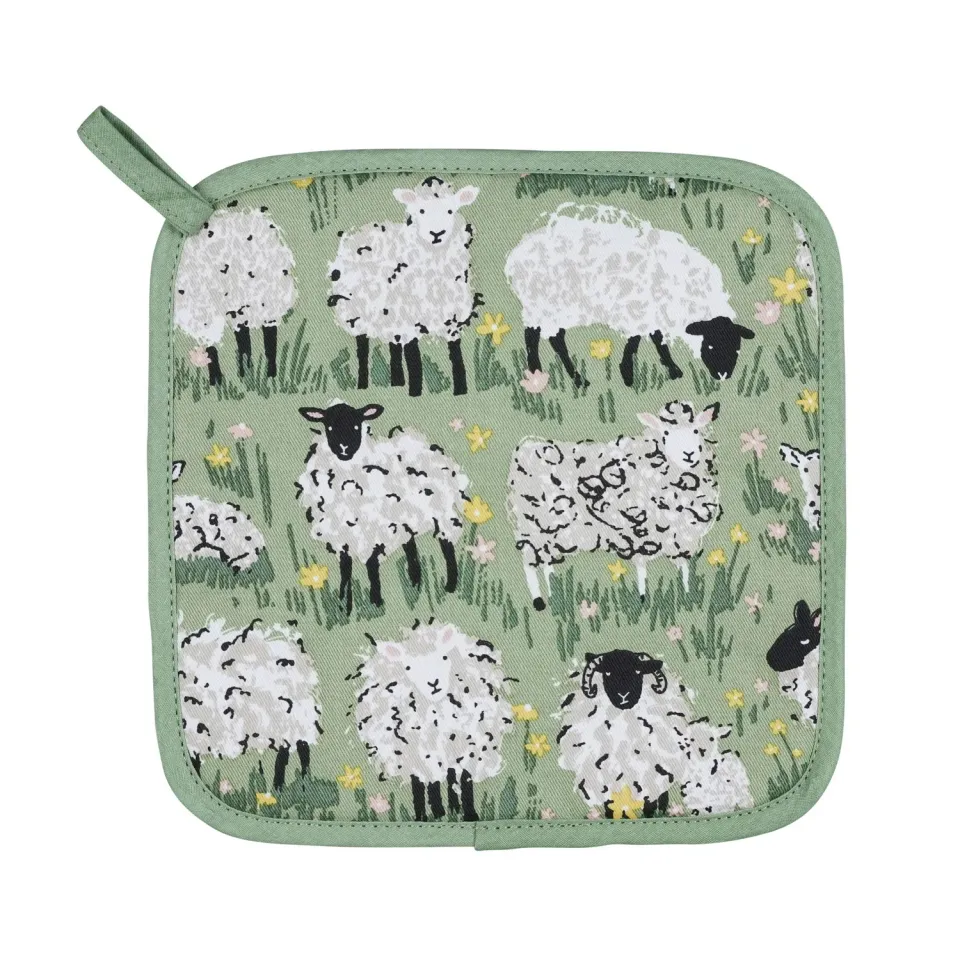 Ulster Weavers Woolly Sheep grydelap grøn bomuld