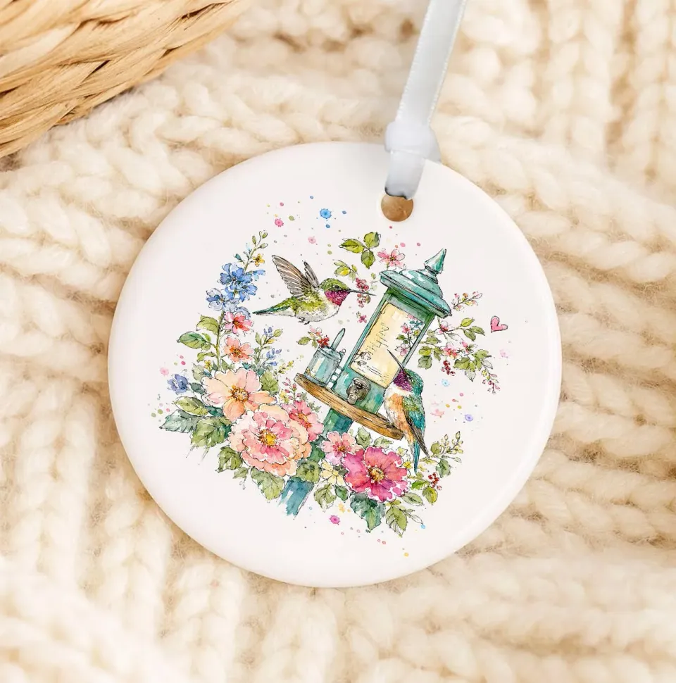 Avery Lane Gifts Hummingbirds ornament porcelæn blomster