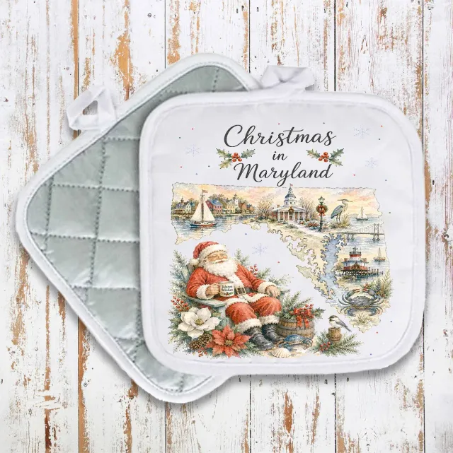 Avery Lane Gifts Christmas in Maryland State Map grydelap bomuld