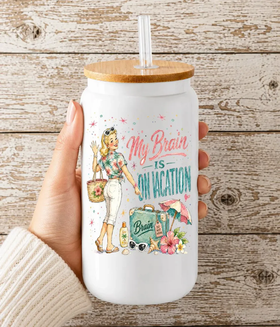 Avery Lane Gifts My Brain is on Vacation glaskop 473 ml