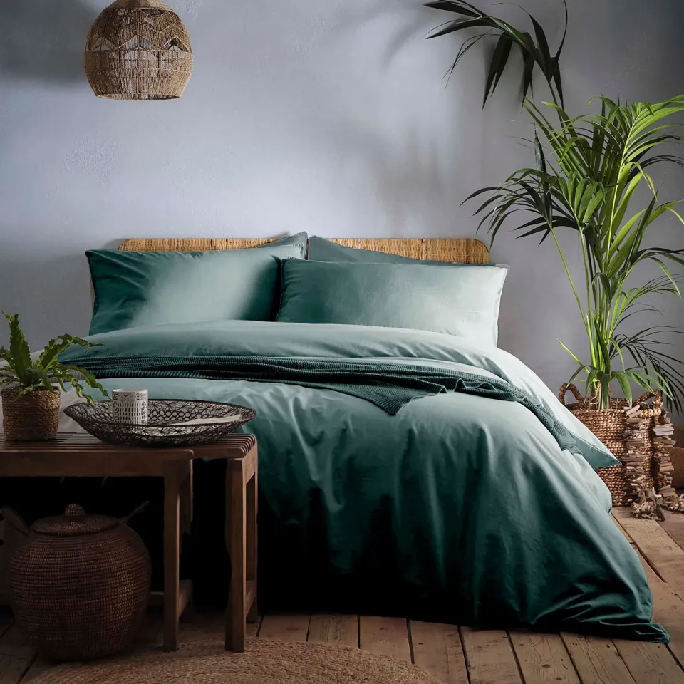 Ulster Weavers Cassia sengetøj teal 100% bomuld