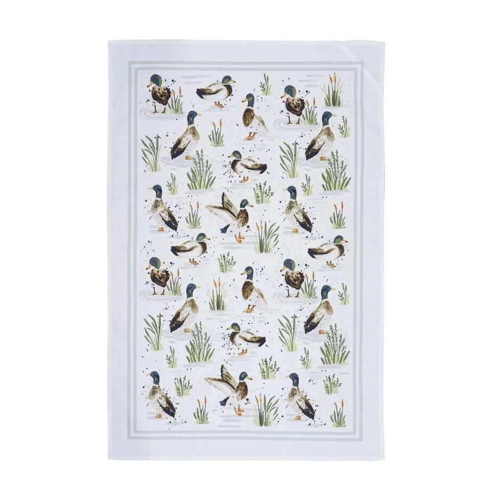 Ulster Weavers Farmhouse Ducks viskestykke salvie bomuld