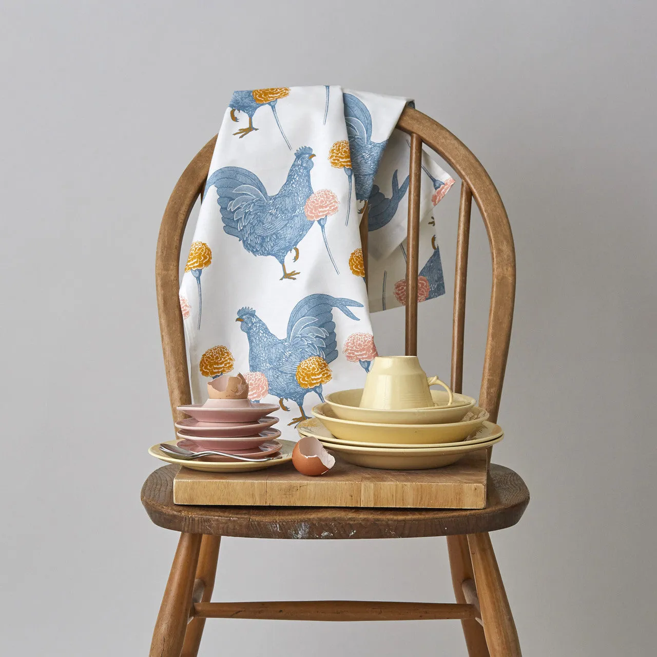 Thornback & Peel Chicken & Carnation viskestykke 47x77 bomuld