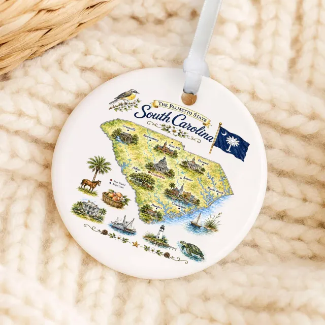 Avery Lane Gifts South Carolina julepynt porcelæn