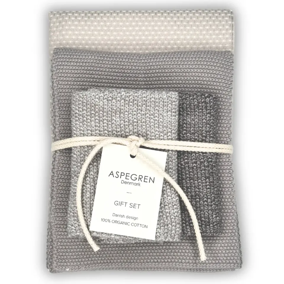AspEgren Chia Seed køkken gavesæt grå 4 dele