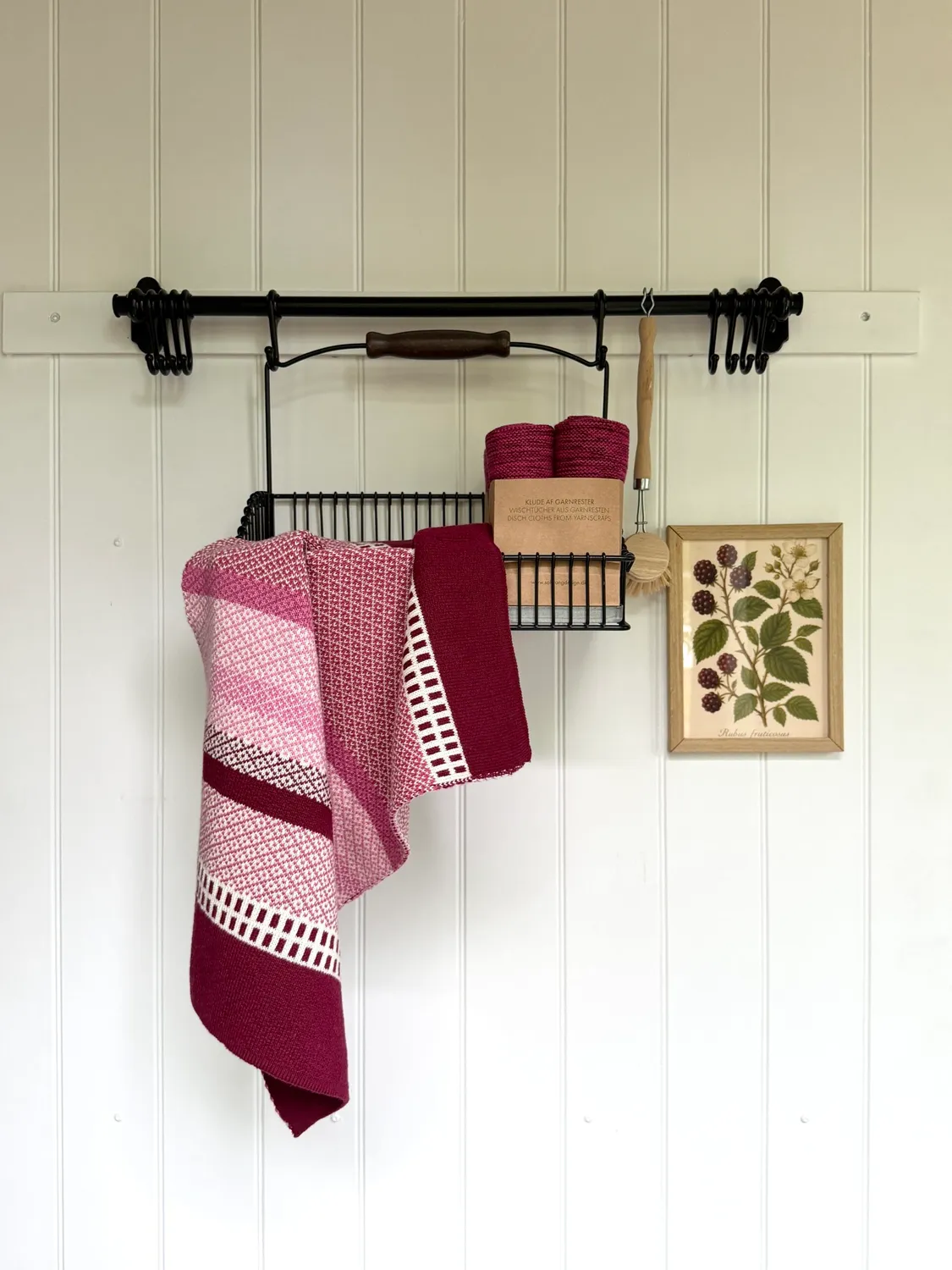 Solwang Restgarn jacquard håndklæde berry OEKO-TEX