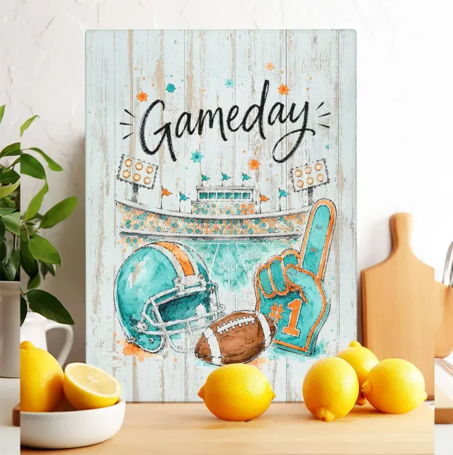 Avery Lane Gifts Gameday Football skærebræt glas 20x28 cm