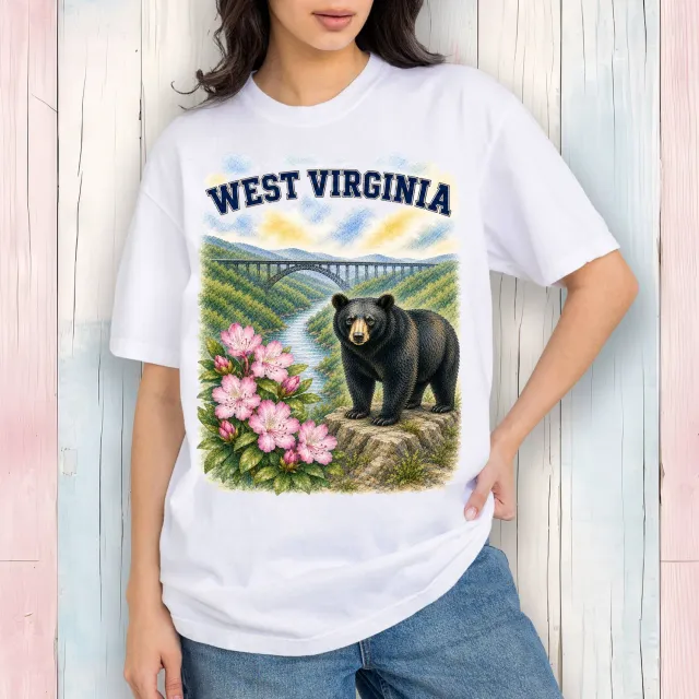 Avery Lane Gifts West Virginia T-shirt hvid bomuld
