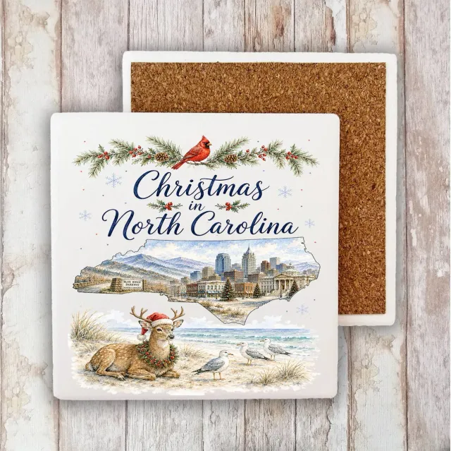 Avery Lane Gifts Christmas North Carolina bordskåner sten 10x10 cm