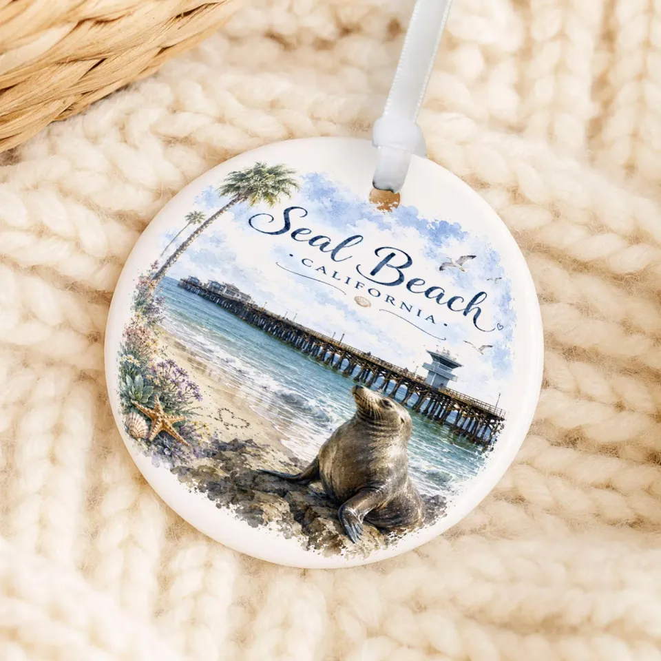 Avery Lane Gifts Seal Beach julepynt porcelæn 7,6 cm