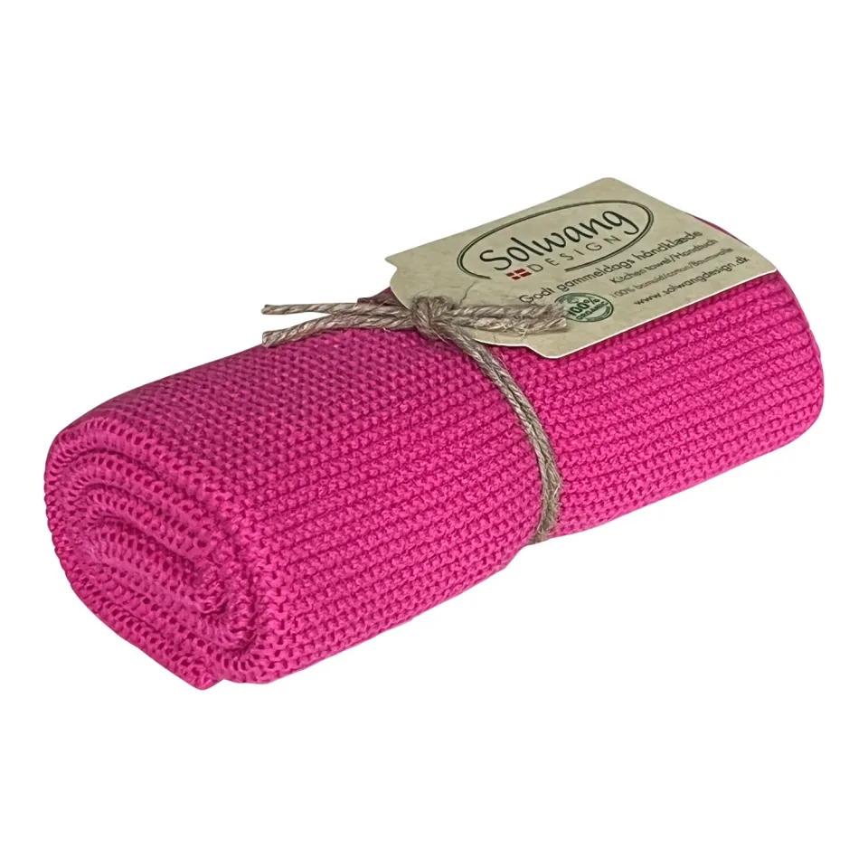 Solwang Pink håndklæde 1 stk strikket bomuld