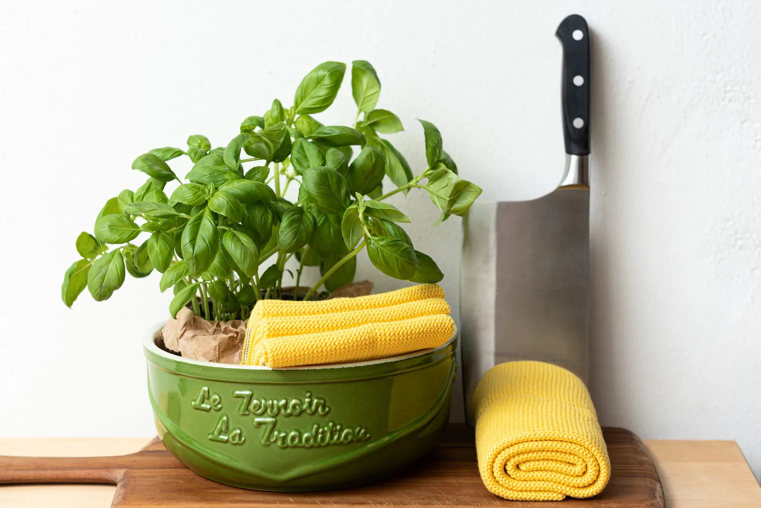 Solwang strikket håndklæde klar gul 1 stk økologisk