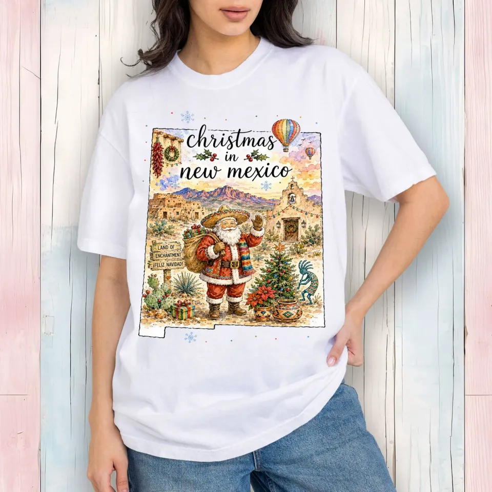 Avery Lane Gifts Christmas New Mexico T-shirt hvid bomuld