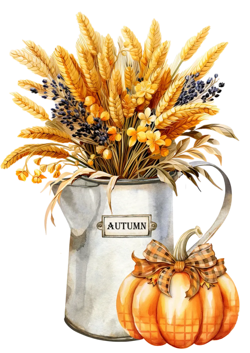 Avery Lane Gifts Fall Wheat Checkered Pumpkins skærebræt efterår