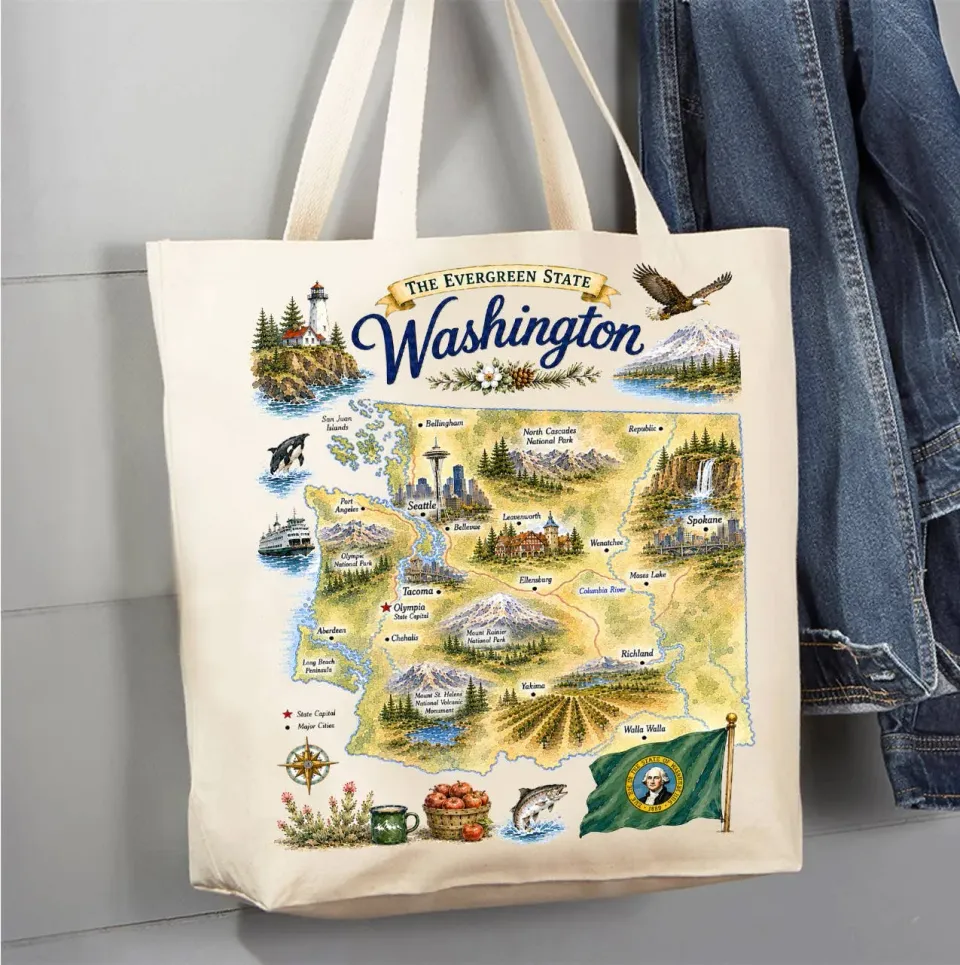Avery Lane Gifts Washington mulepose natur bomuldslærred