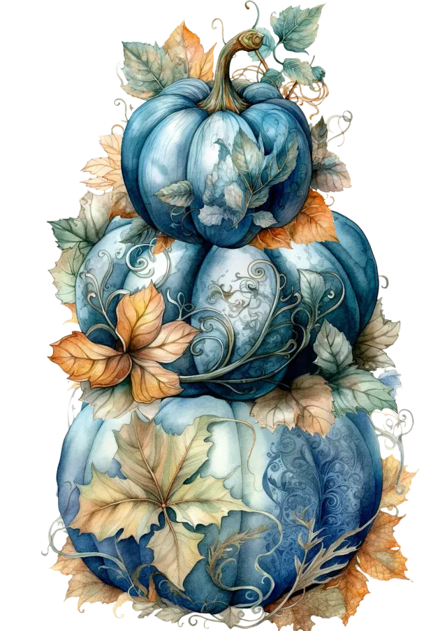 Avery Lane Gifts Fall Autumn Blue Pumpkins plakat blå