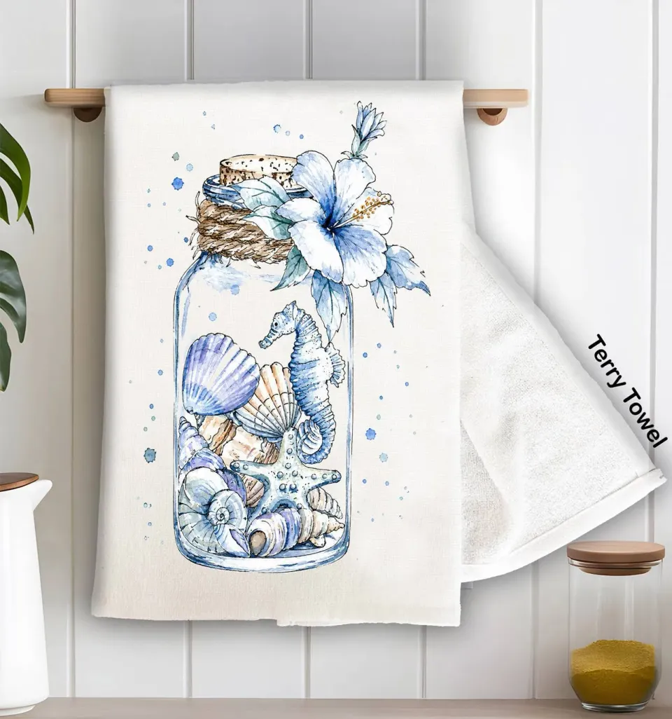 Avery Lane Gifts Coastal Blue viskestykke 71 cm bomuld