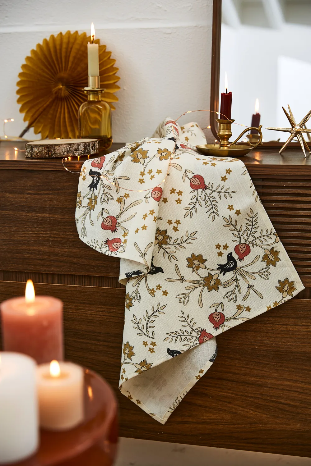 Coucke Pomegranate servietter 45x45 khaki 6 stk hørblanding